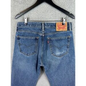 Levi's 505 Jeans Mens 33 x 36 Regular Fit Straight Leg Blue Med Wash Denim Rugby